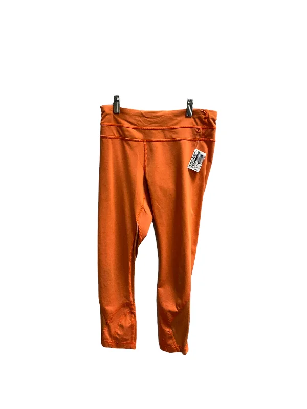 Cozy Layers Orange Athletic Cropped Leggings Lululemon, Size S