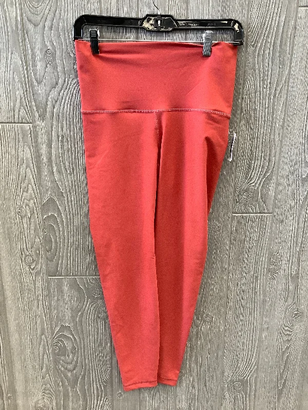 Printed Patterns Orange Athletic Leggings Old Navy, Size M