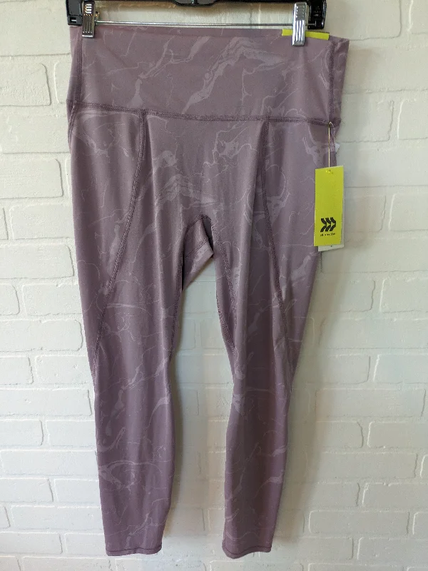 Knitted Design Purple Athletic Leggings All In Motion, Size 12