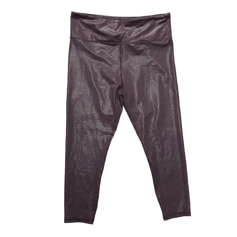 Trendy Comfort Wear Purple Athletic Leggings Capris Zyia, Size 16