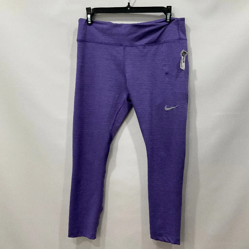 Unique Design Purple Athletic Leggings Nike, Size L