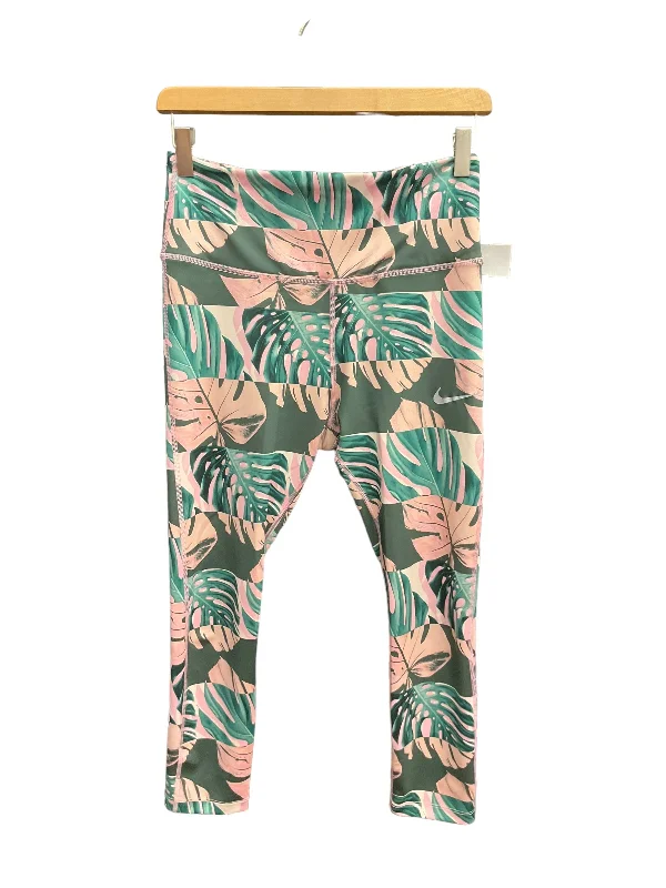 Celebrity Style Tropical Print Athletic Leggings Nike Apparel, Size M