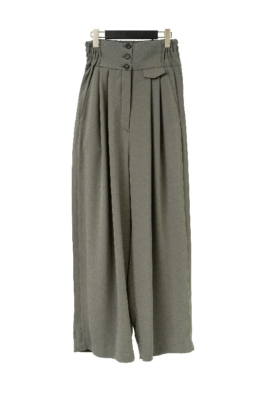 Autumn Selection tous les deux ensemble/Back Satin Crepe High Waist Tuck Pants