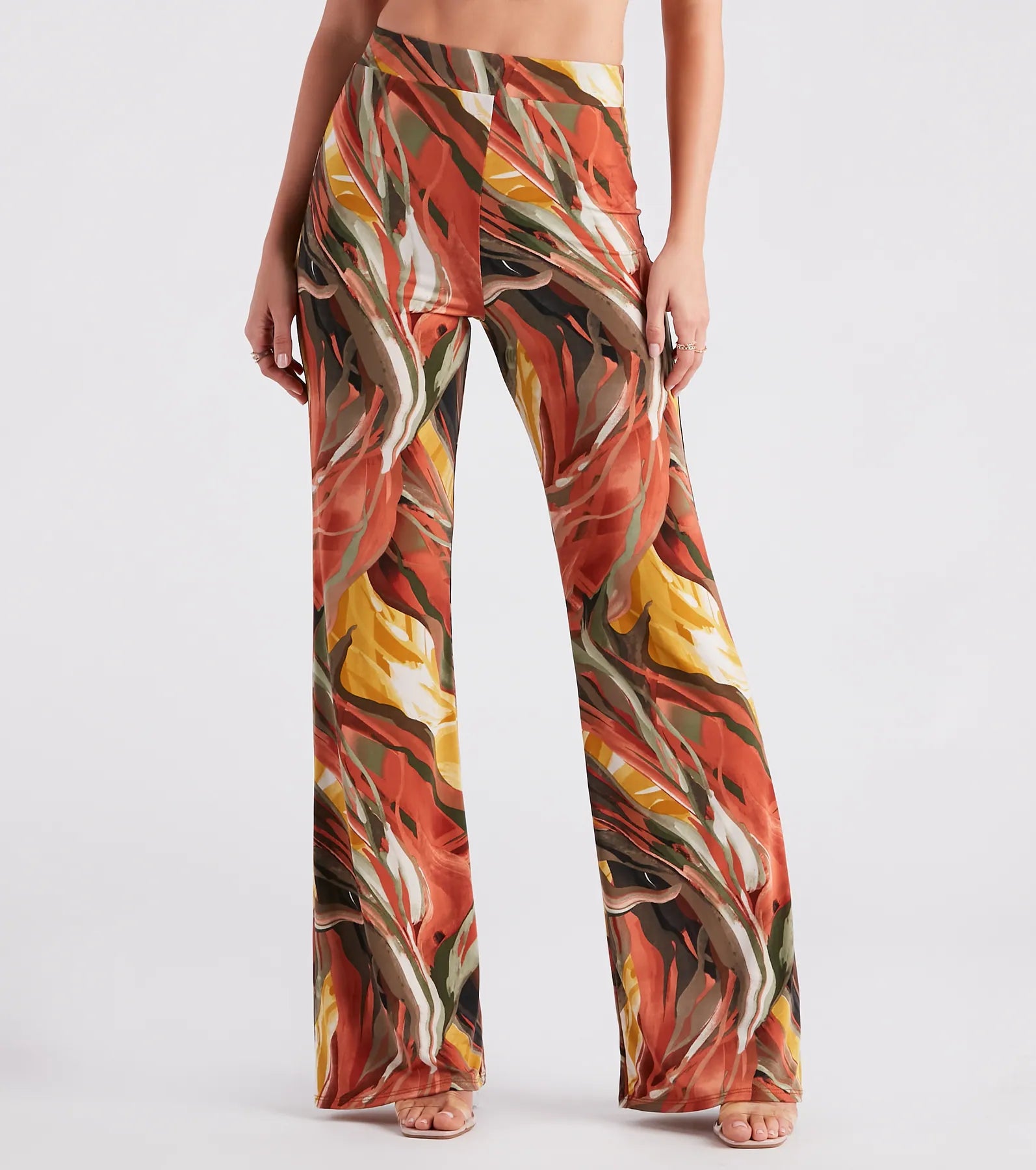 Fashion Wear Abstract Chic Straight-Leg Pants