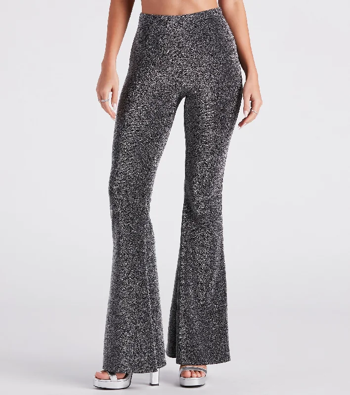 Spiritual Vitality At The Disco Glitter Flare Pants