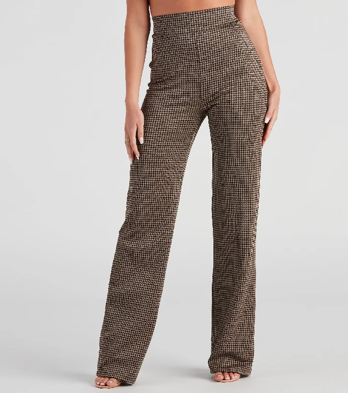 Fashionable Inner Wear Back To Business Houndstooth Trouser Pants