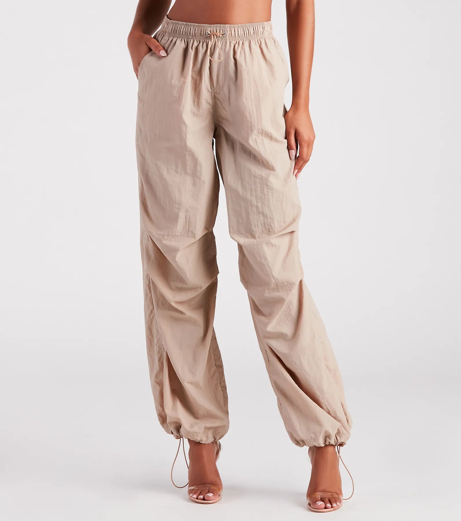 Cozy Look Back To Cool High-Rise Parachute Joggers