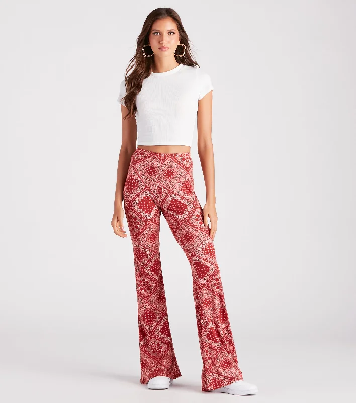 Minimal Comfort Bandana Bandit Paisley Boho Flare Pants