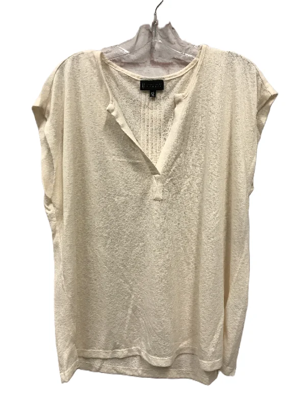 Fashionable Items Beige Top Short Sleeve Basic By Bobeau, Size: 2x