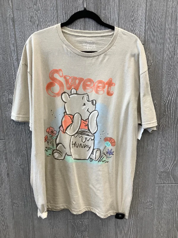 Light Comfort Beige Top Short Sleeve Disney Store, Size 1x
