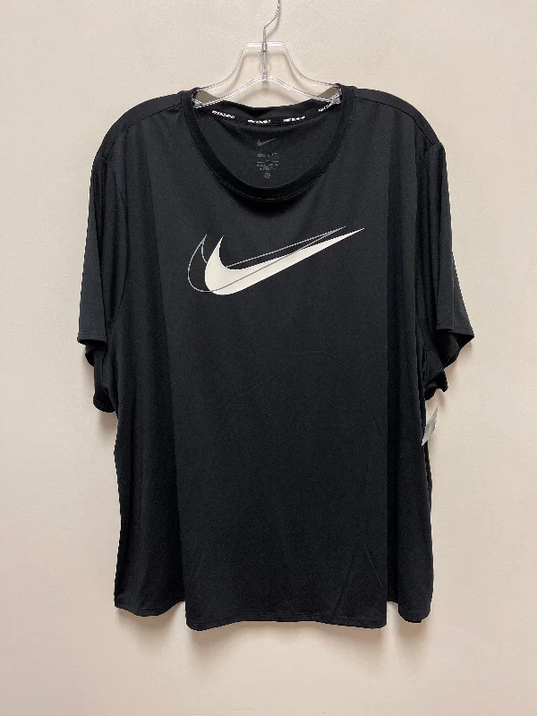Comfortable down Black Athletic Top Short Sleeve Nike Apparel, Size 3x