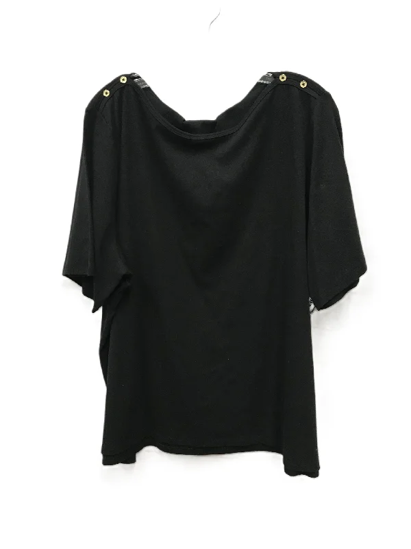 Exquisite Craftsmanship Black Top Short Sleeve Basic By Calvin Klein, Size: 3x