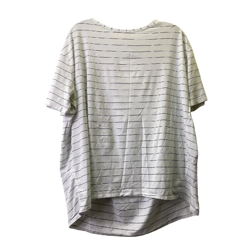 European And American Style Black & White Athletic Top Short Sleeve By Lululemon, Size: L