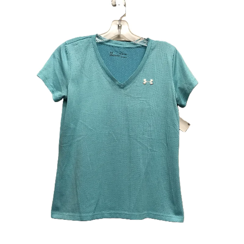Free Design Blue Athletic Top Short Sleeve By Under Armour, Size: Xs