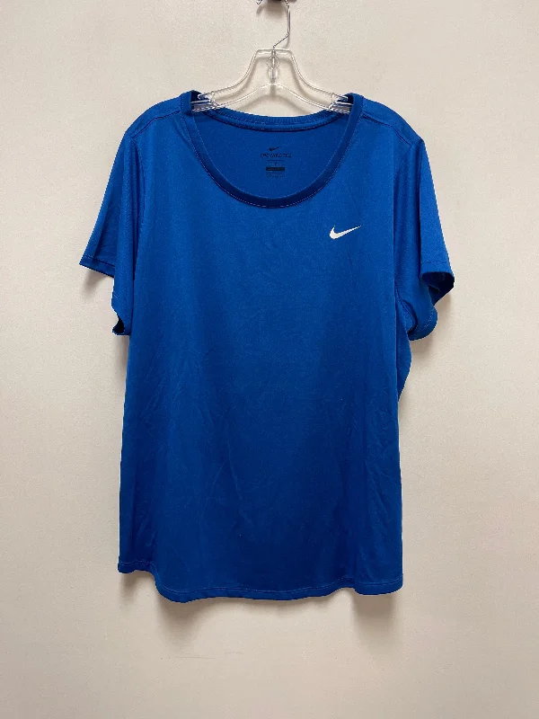 Sports And Leisure Blue Athletic Top Short Sleeve Nike Apparel, Size 3x