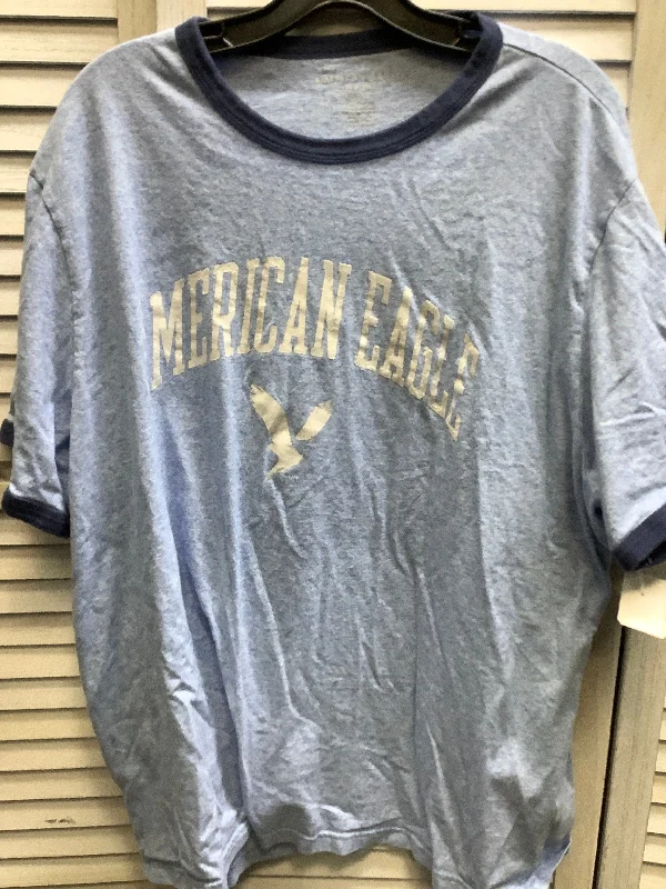 Soft Comfort Wear Blue Top Short Sleeve Basic American Eagle, Size 2x