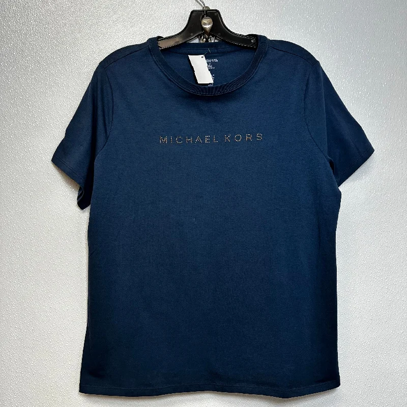 Chic Comfort Blue Top Short Sleeve Basic Michael By Michael Kors, Size 1x