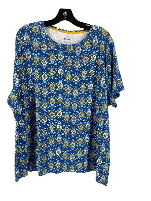 Fresh And Fashionable Blue Top Short Sleeve Croft And Barrow, Size 2x