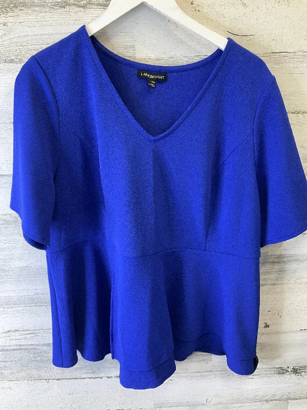 Modern Comfort Wear Blue Top Short Sleeve Lane Bryant, Size 1x