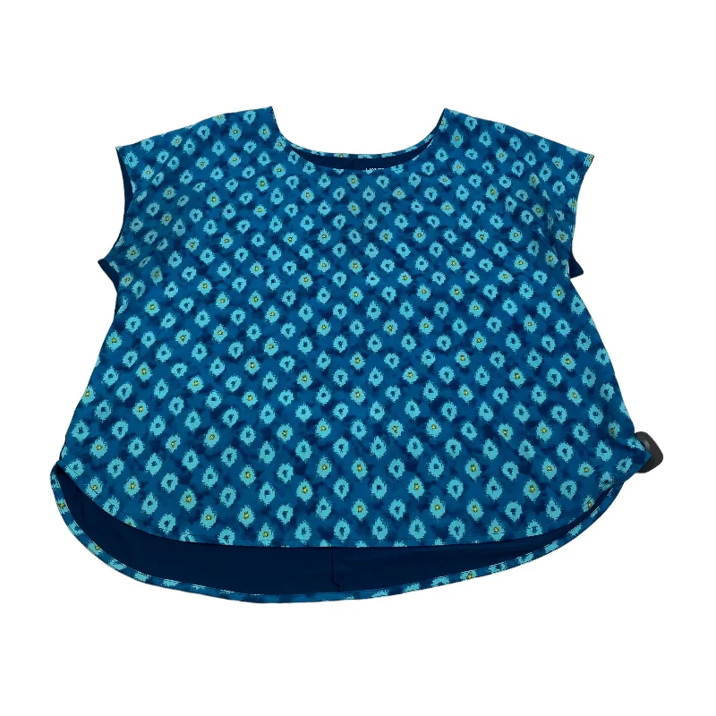Effortless Looks Blue Top Short Sleeve Lane Bryant, Size 2x