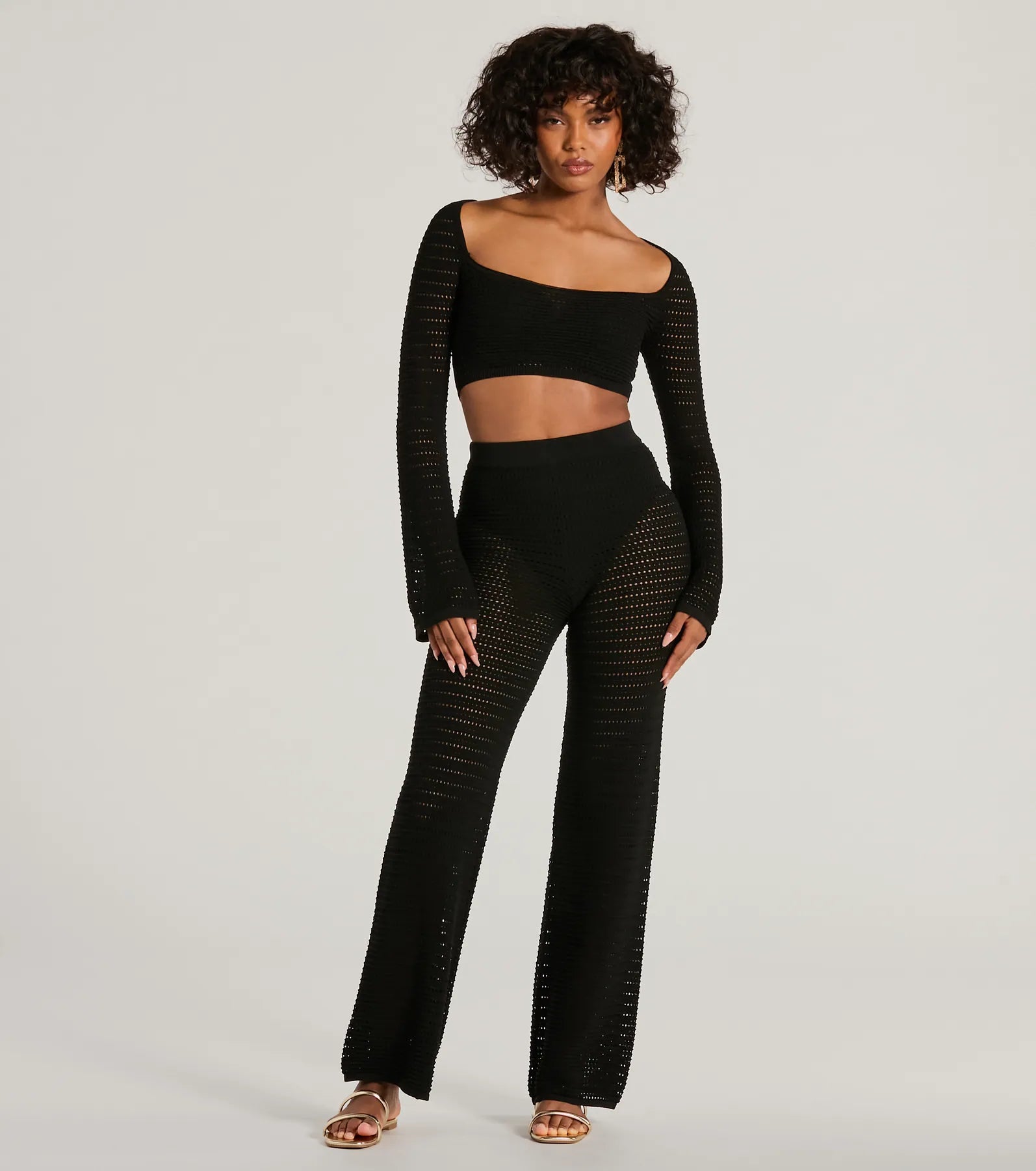 Luxury Classic Boho Cutie Crochet Wide-Leg Pants