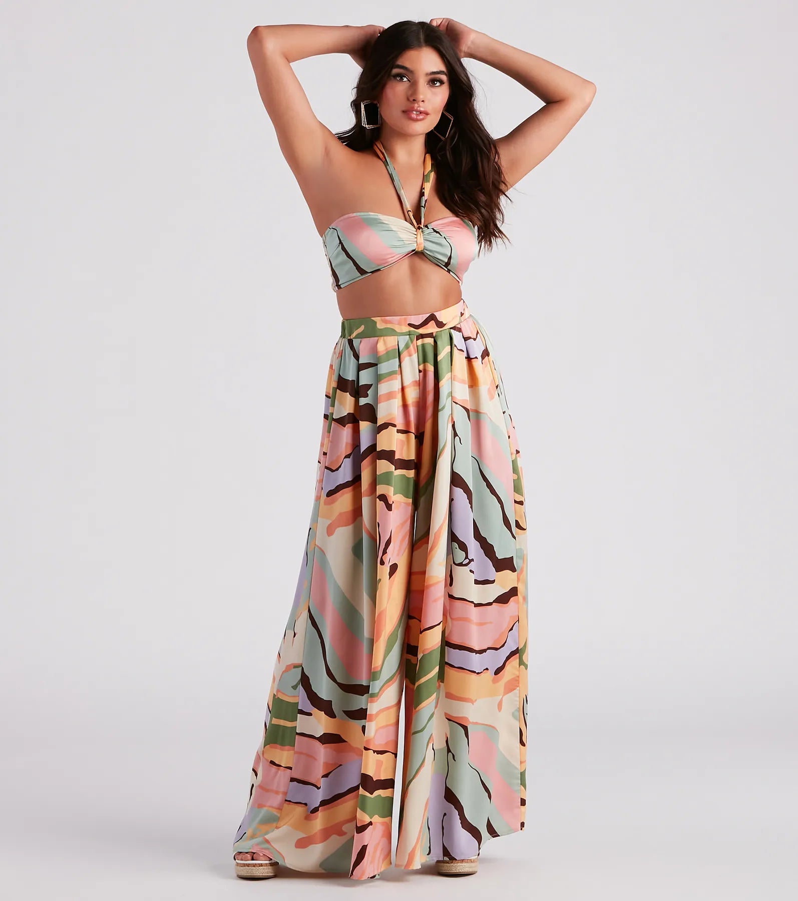 Comfortable Fitwear Bring The Heat Printed Wide-Leg Pants