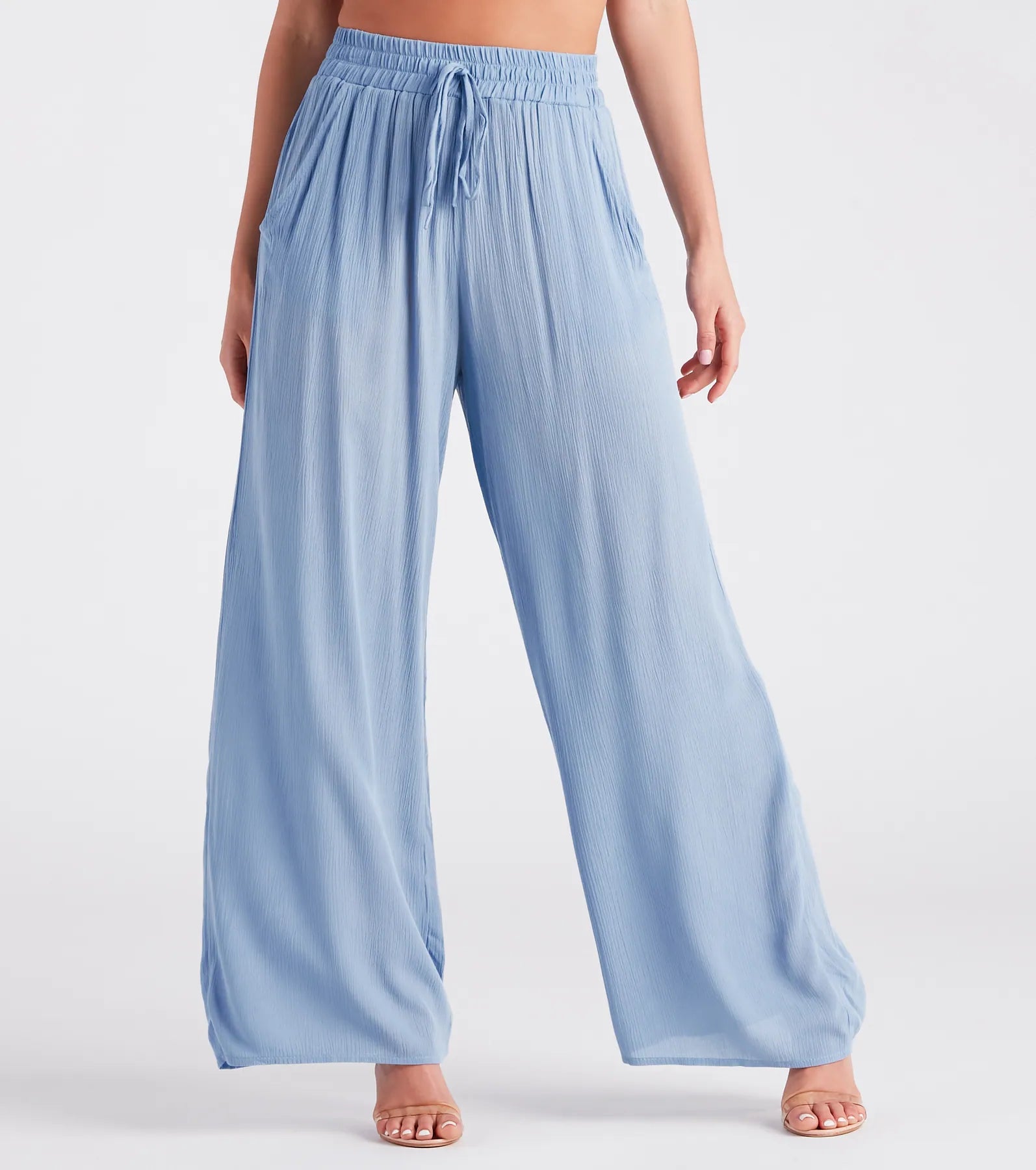 Elegant Outline Casual Weekend Plans Wide-Leg Pants