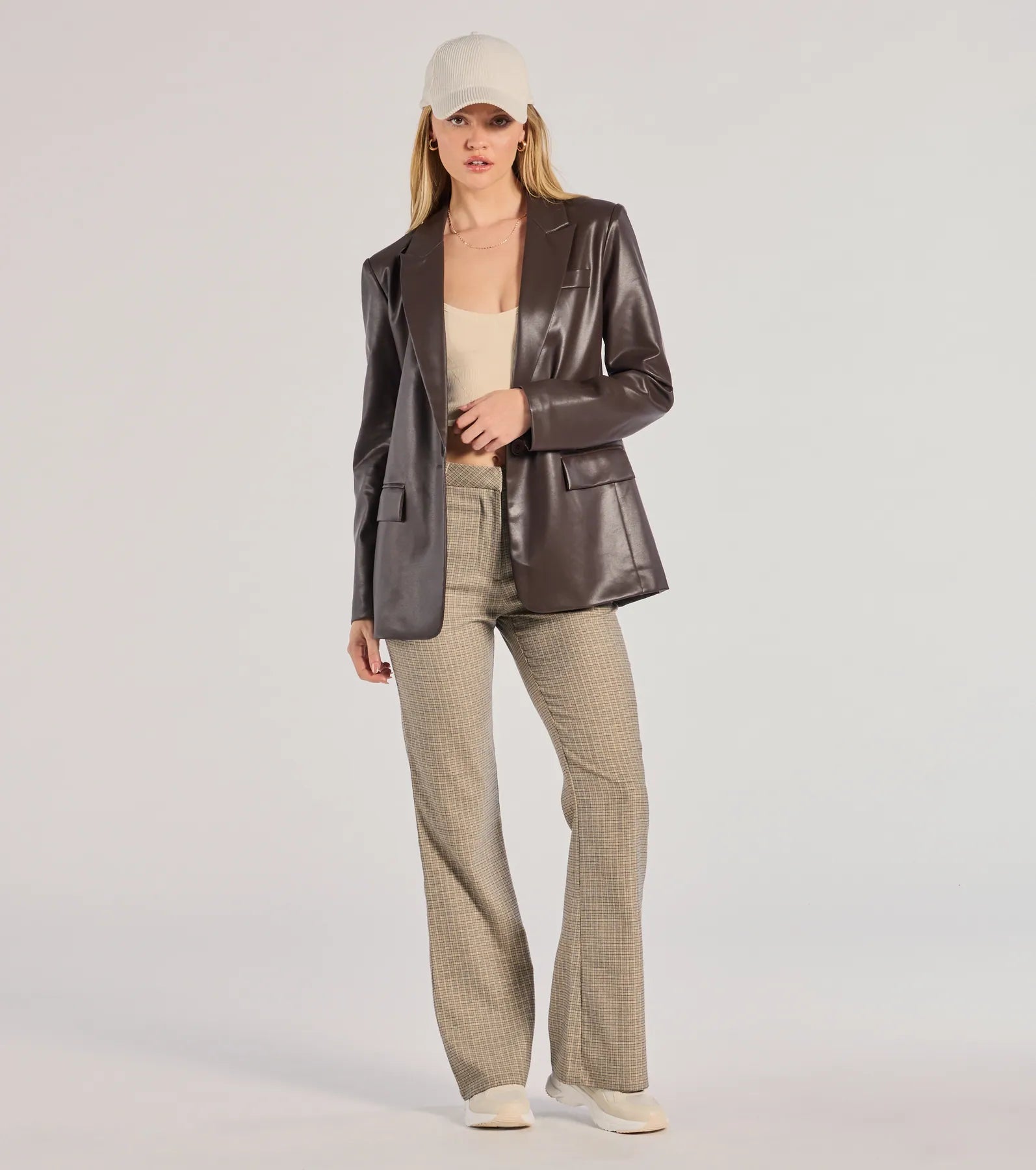Smart Comfort Wear Checkered And Chic High-Waist Plaid Pants