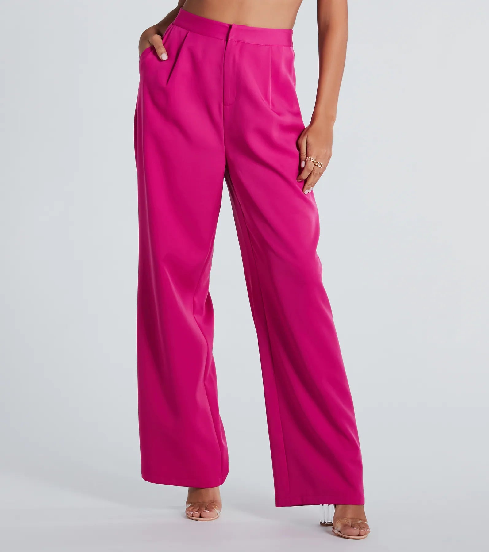 Exquisite Fabrics Chic And Elevated Woven Trouser Pants