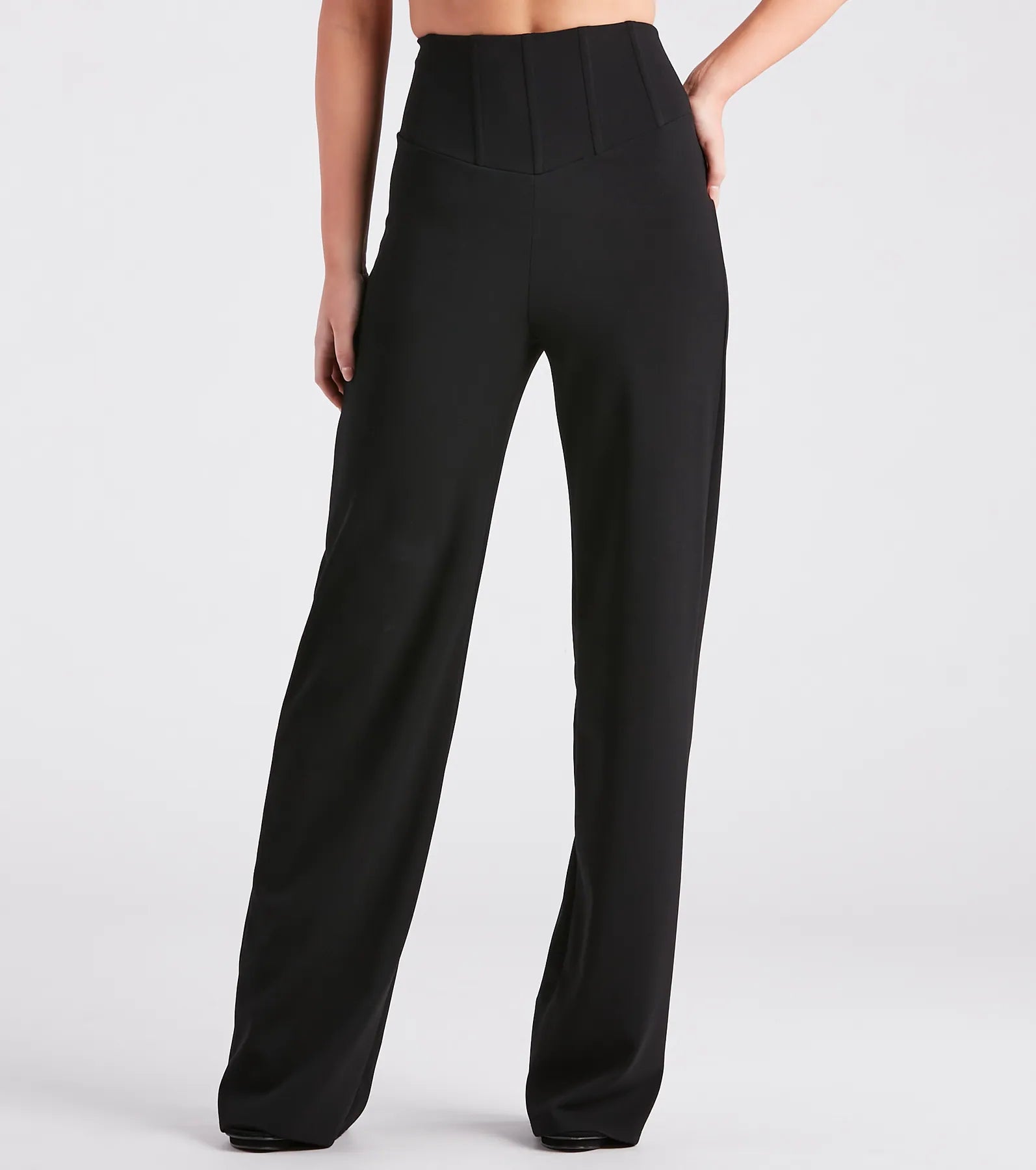 Fresh And Fashionable Cinch It Together Crepe Corset Trouser Pants