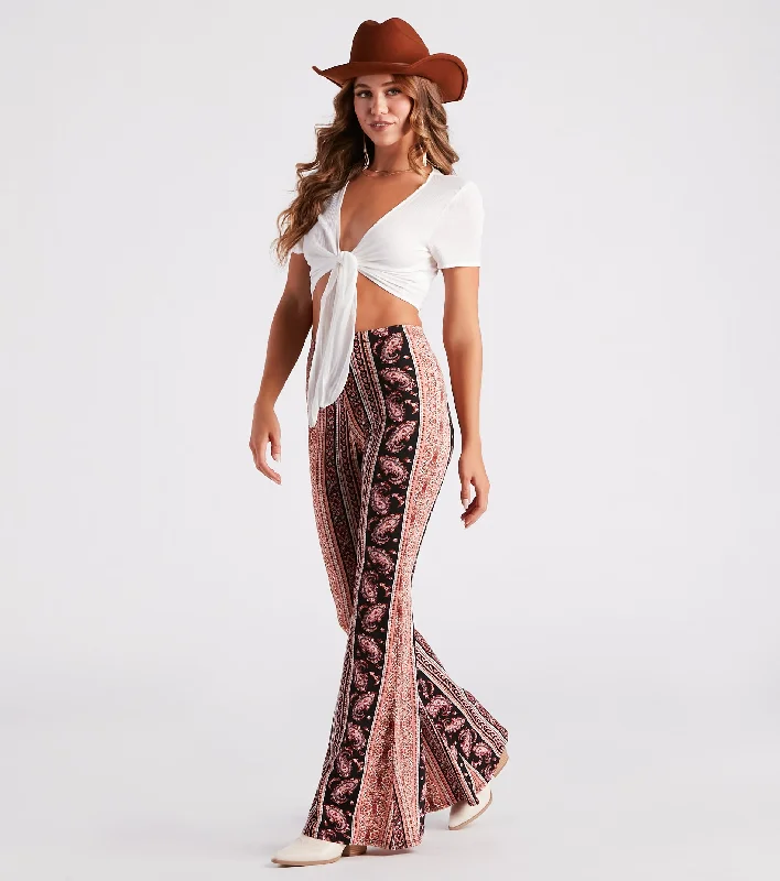 Easy Chic Wear Desert Haze Paisley Flare Pants