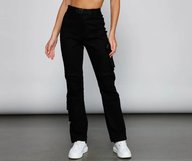 Noble And Elegant Edgy-Chic Cargo Utility Pants