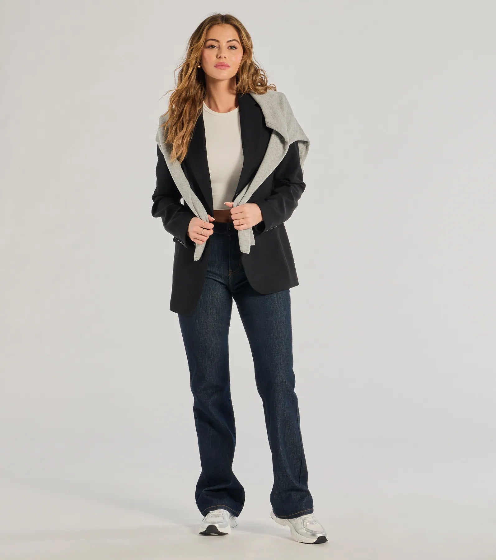 Sporty Comfort Elevated Chic High-Rise Straight Leg Denim Jeans