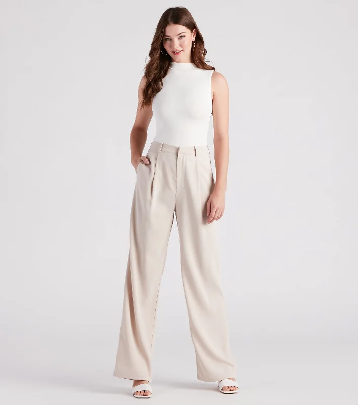 Cozy Shirts Elevated Style Wide-Leg Trouser Pants