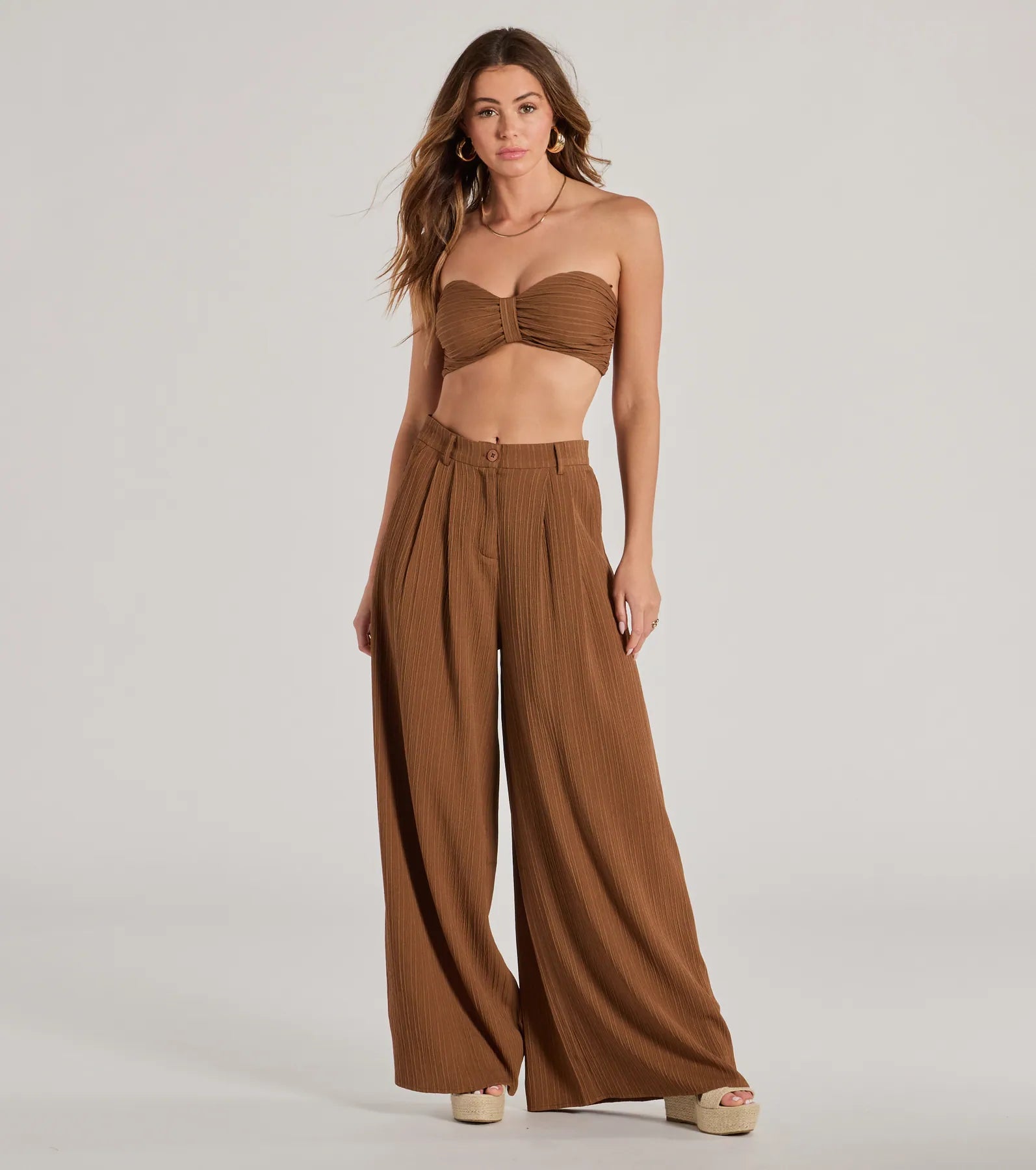 Soft And Comfortable Endless Vacay High Rise Wide-Leg Trouser Pants