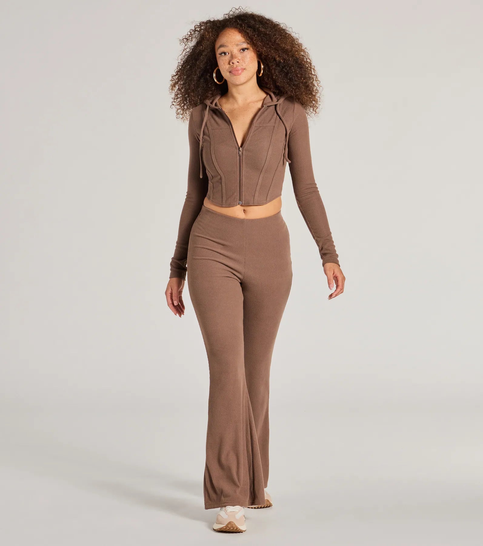 Trendy Looks Feelin' Comfy Ribbed Knit Flare Pants