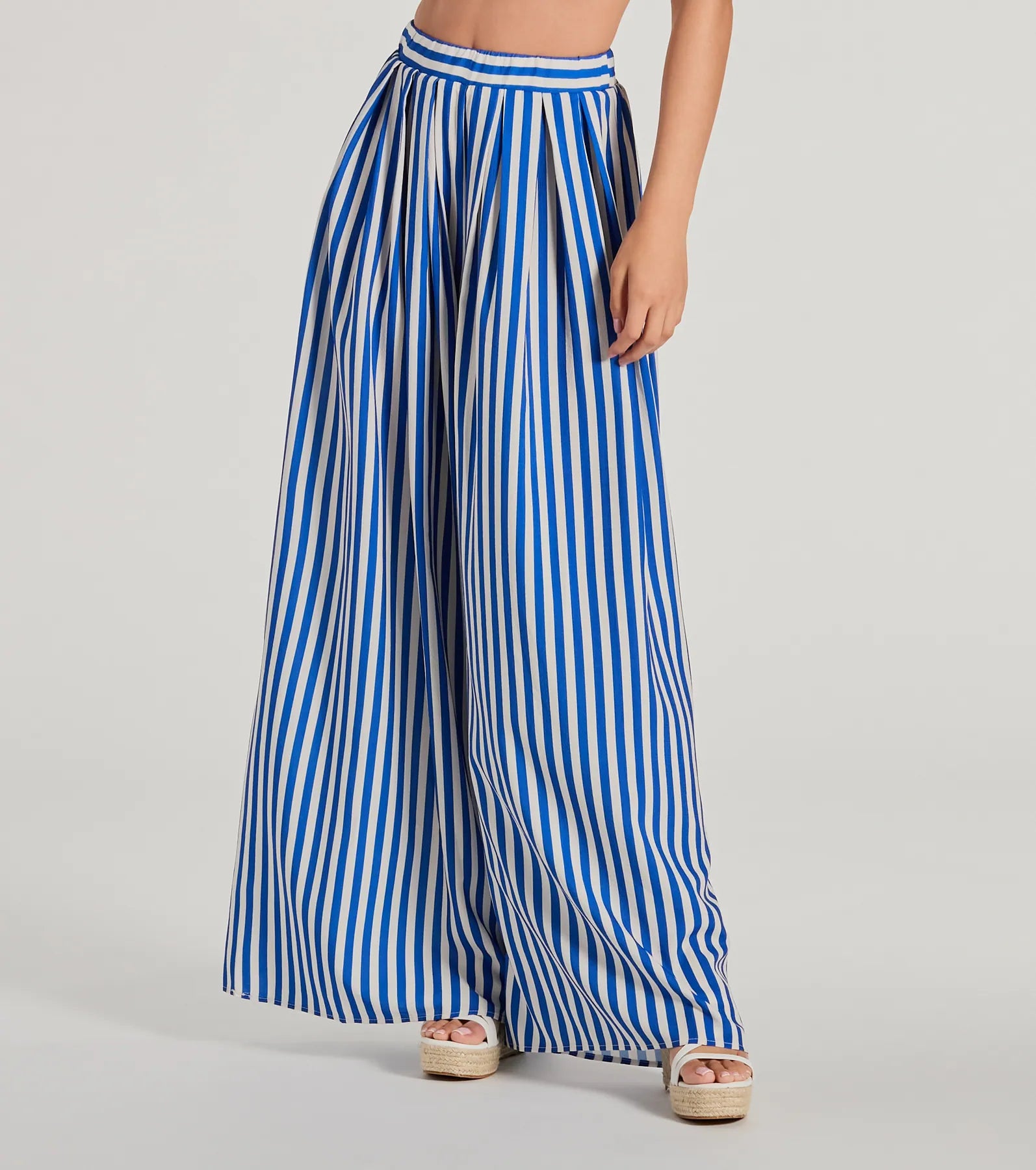Minimal Comfort Festive Fun High-Rise Striped Palazzo Pants