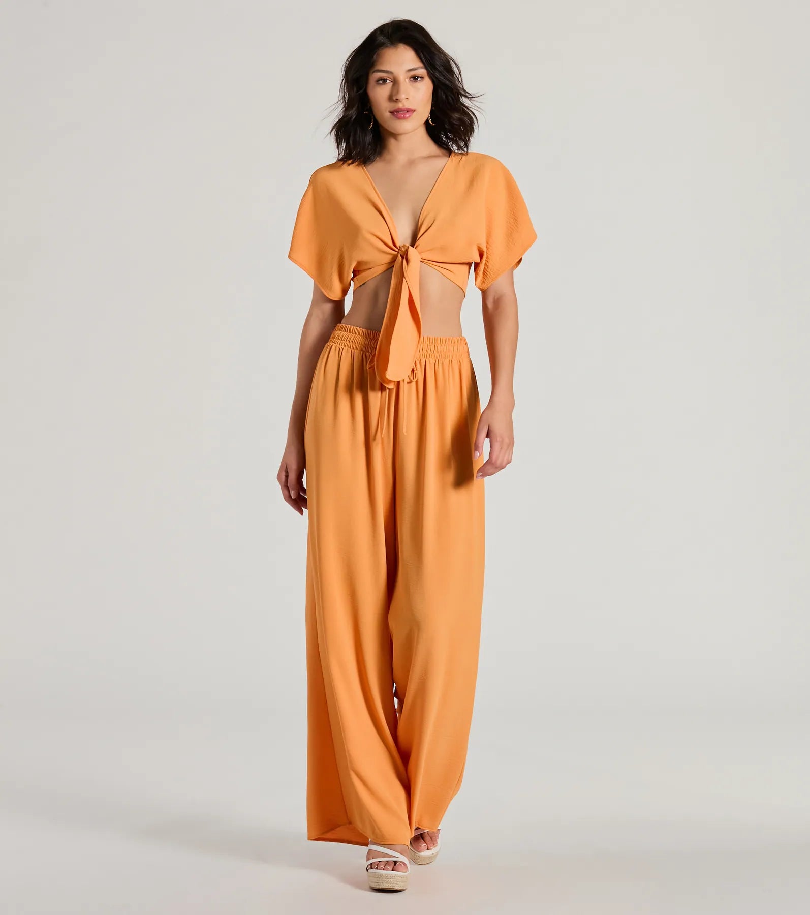 Exquisite Details Flirty Match High-Rise Palazzo Pants