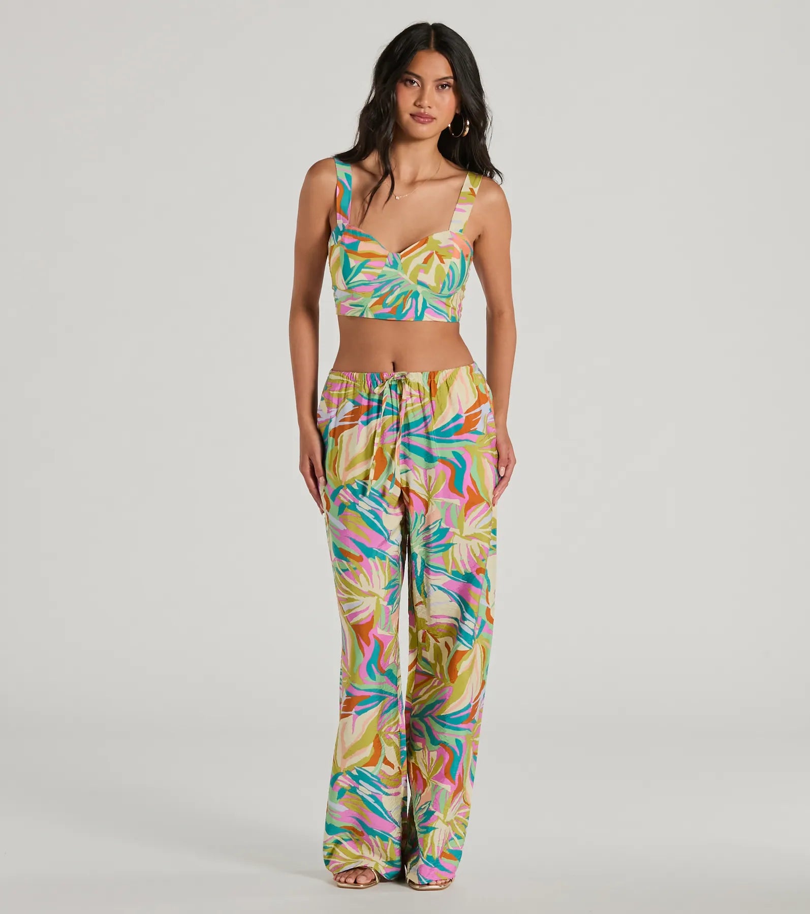Comfortable Outfits Getaway Retreat High Rise Tropical Pants