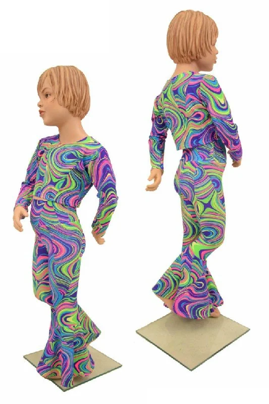 Stylish Casuals Girls Glow Worm Flares & Top Set