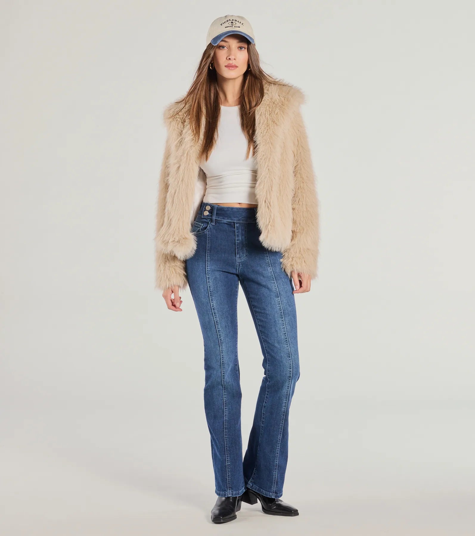 Chic Outfits Good Vibes Mid-Rise Flared Denim Jeans