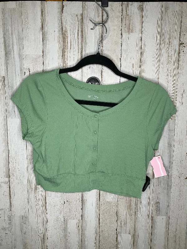 Casual Chic Wear Green Athletic Top Short Sleeve Aerie, Size S