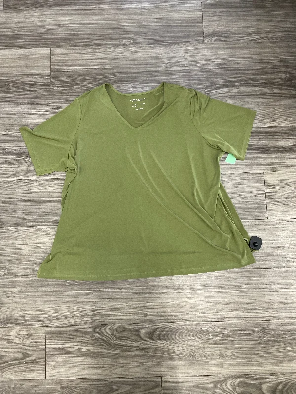 Versatile Outfits Green Top Short Sleeve Susan Graver, Size 3x