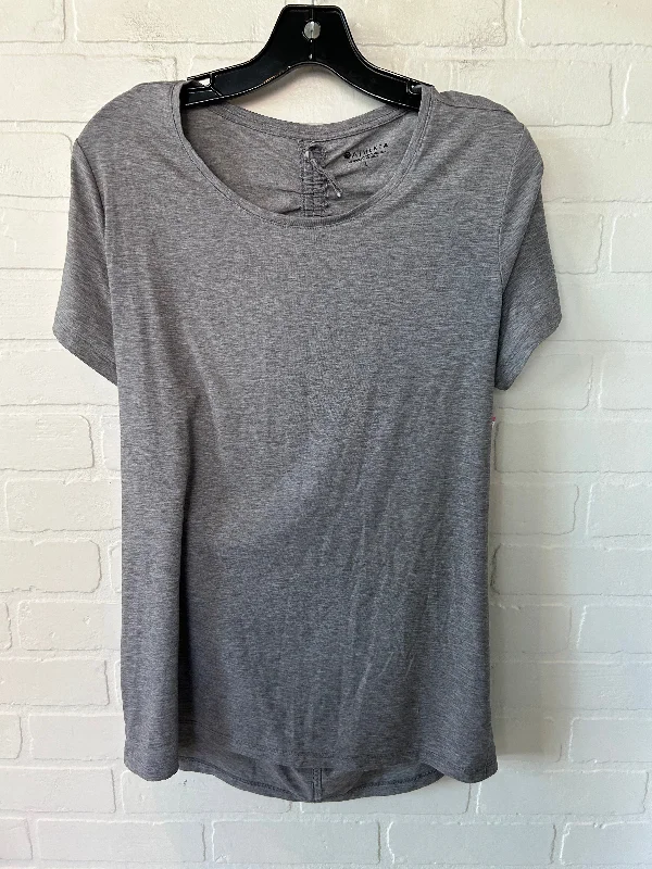 Stretch Design Grey Athletic Top Short Sleeve Athleta, Size L