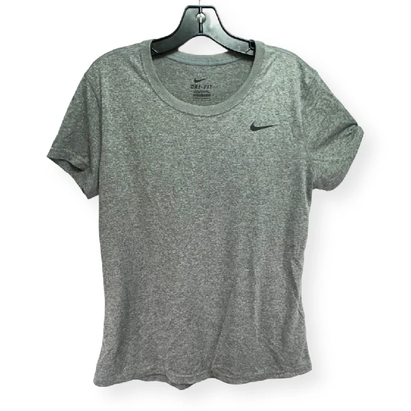 Sports And Leisure Grey Athletic Top Short Sleeve Nike Apparel, Size L