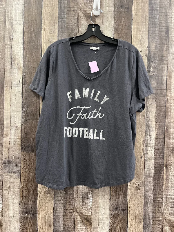 Romantic And Fresh Grey Top Short Sleeve Maurices, Size 1x