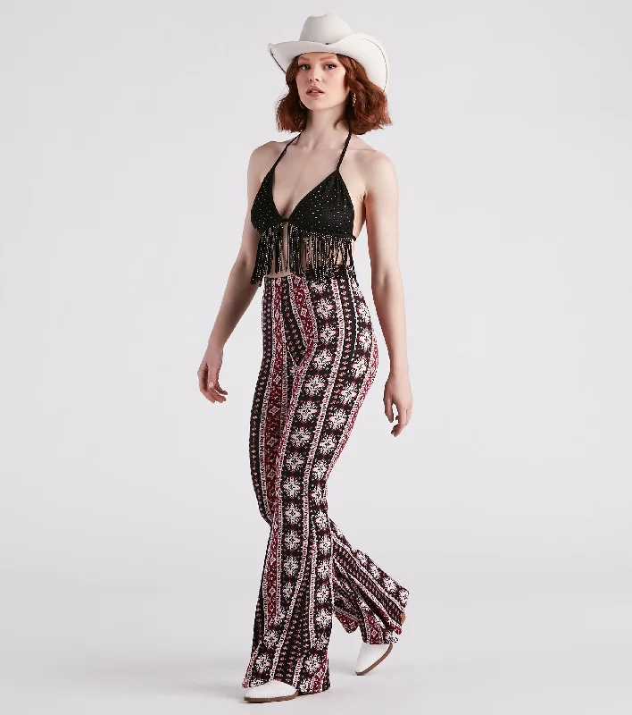 Cozy Knits Here Comes The Sun Striped Flare Pants