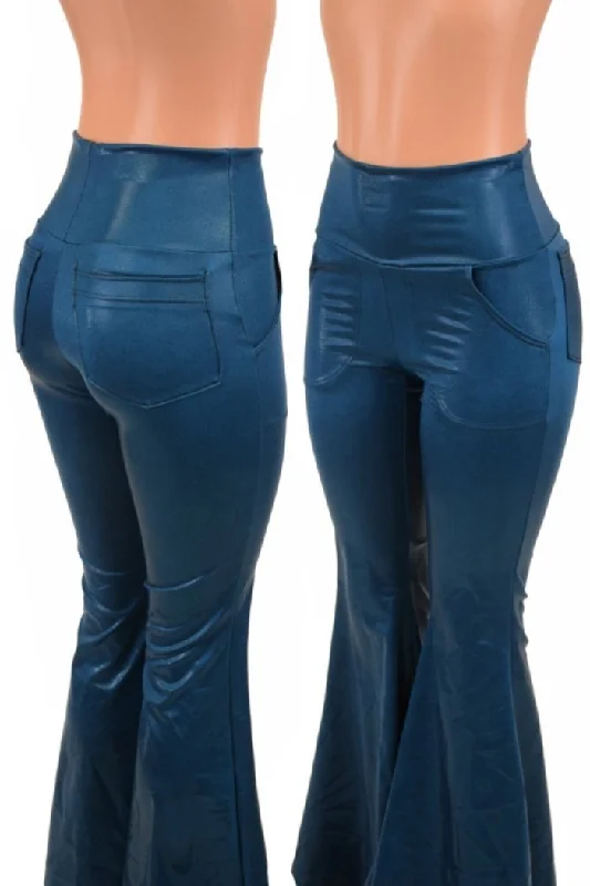 Sports Style High Waist Solar Flares with Pockets