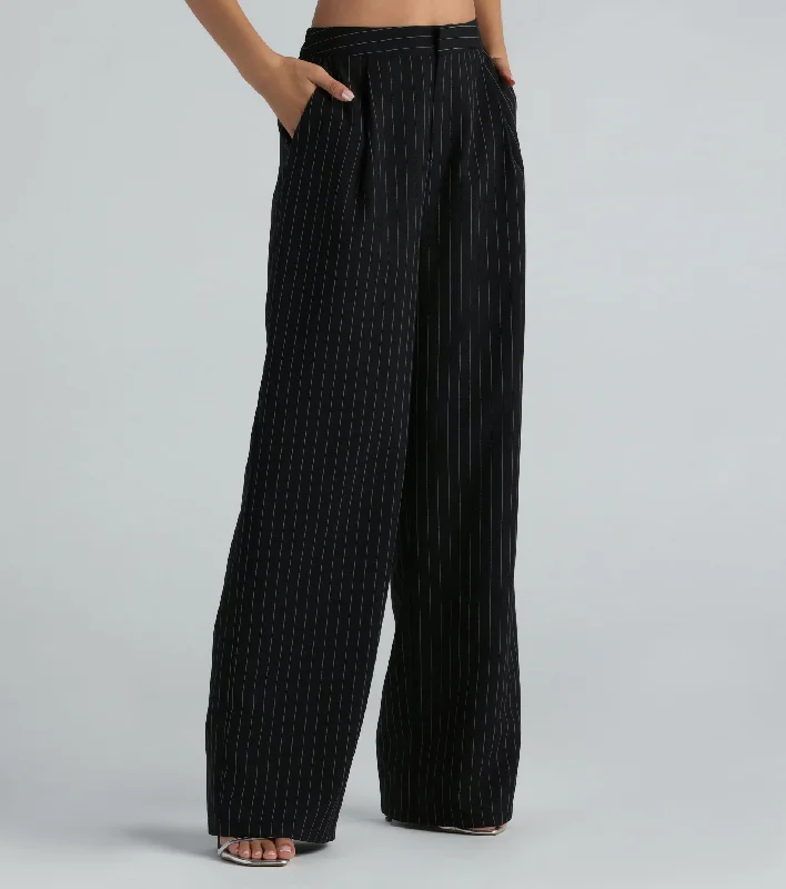 Fashionable Items Iconic Vibes Pinstripe Trouser Pants