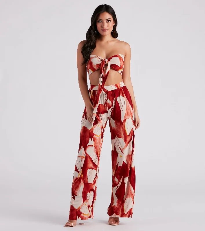 Warm Chic Outfits Island Time Floral Wide-Leg Pants